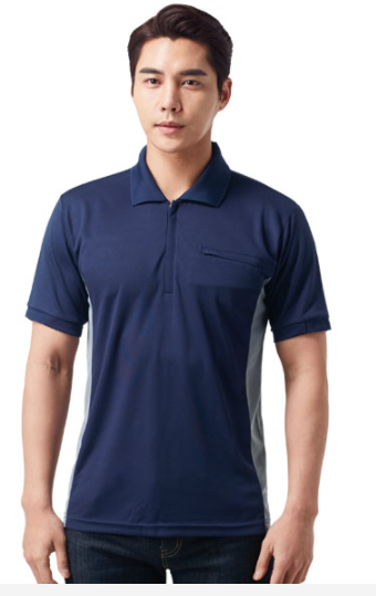 KSK 500  제품소재  POLYESTER / COOLON  특징  네이비 + 사이드 그레이 배색  흡한속건-땀을 쉽게 흡수하고 빠르게 건조  사이즈  M/L/XL/2XL/3XL/4XL