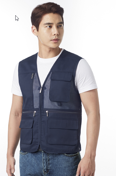 KSK80 T/C 망사조끼  제품소재  T/C  특징  깔끔한 네이비색상  빅사이즈 휴대폰도 수납가능한 포켓주머니  시원한 망사 디자인  사이즈  M / L / XL / 2XL / 3XL / 4XL