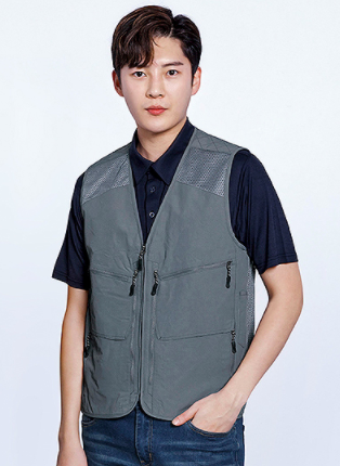 UBS8909	  NYLON 100% 국내산 원단, 조끼 LIGHT GREY Size: M / L / XL / 2XL / 3XL / 4XL