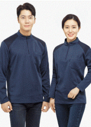 TS–6001 기모소재 티셔츠, 부드럽고 보온성이 뛰어난 기모 원단, POLYESTER 100% COLOR  NAVY SIZE  M, L, XL, 2XL, 3XL, 4XL