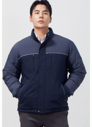 KSK 231,겉감:POLYESTER 65% RAYON 35% 충전재:웰론  특징  따뜻하고 가벼운 웰론소재 충전재 사용  댄디한 배색라인 투톤 디자인  사이즈  M / L / XL / 2XL / 3XL / 4XL