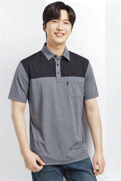 TS - 2501, Fabric POLYESTER 100% (싱글스판)  Color GRAY(메란지) / BLACK  Size M, L, XL, 2XL, 3XL, 4XL  1) 신축성,통기성이 뛰어난 티셔츠 소재 2) 블랙 배색 스타일 3) 단작 내부에 3색 직조 테이프 포인트