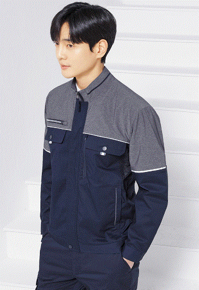 UBS228 POLYESTER 65%, RAYON 35%, T/R스판 NAVY/GREY Size: S / M / L / XL / 2XL / 3XL / 4XL