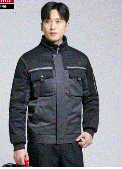 WM- J6503 착용자의 안전성과 작업 효율을 고려한 스타일.  FABRIC POLYESTER 65% RAYON 35%(T/R)  COLOR GREY/ NAVY  SIZE M,L,XL,2XL,3XL,4XL