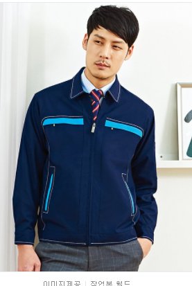 TB-323 소재	POLYESTER 65%, RAYON 35% 사이즈	M , L , XL , 2XL , 3XL , 4XL 색상	NAVY (네이비) 원단	TAK원단 사용 / T/R 트로피컬 특징	YKK 지퍼 사용