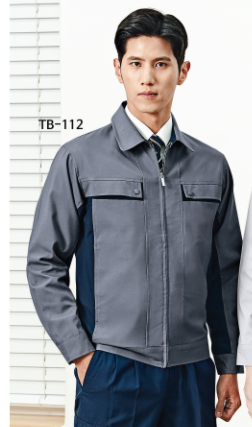 TB-112 소재	POLYESTER 65%, RAYON 35% 사이즈	M , L , XL , 2XL , 3XL , 4XL 색상	GREY (그레이) 원단	TAK원단 사용 / T/R 트로피컬 특징	YKK 지퍼 사용