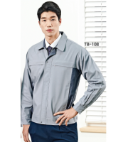 TB-108 소재	POLYESTER 65%, RAYON 35% 사이즈	M , L , XL , 2XL , 3XL , 4XL 색상	L.GREY (라이트 그레이) 원단	TAK원단 사용 / T/R 트로피컬 특징	YKK 지퍼 사용