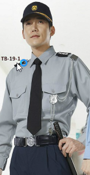 TB-19-1J, 	TB-19-1J 소재	POLYESTER 65%, RAYON 35% 사이즈	M , L , XL , 2XL , 3XL , 4XL 색상	GREY (그레이) 	경비복 셔츠 특징	T/R 트로피컬