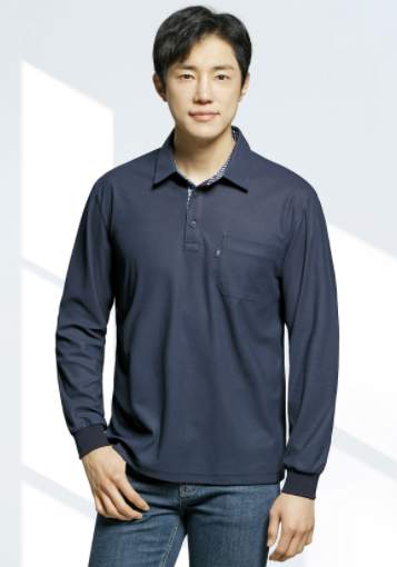 TS–1901, FABRIC POLYESTER 100% COLOR NAVY SIZE M, L, XL, 2XL, 3XL, 4XL  COOLON 수분이 빨리 흡수되고, 신속하게 건조 되도록 설계된 쿨론의 상쾌한 소재