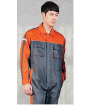 TB-721 소재	POLYESTER 65%, COTTON 35% 사이즈	M , L , XL , 2XL , 3XL , 4XL 색상	GREY/ORANGE (그레이/오렌지) 특징	하의 밑단 벨크로 비죠 / 앞,허리 투웨이 지퍼 사용 / 일체형