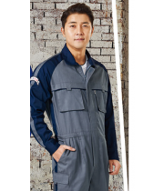 TB-714 소재	POLYESTER 65%, COTTON 35% 사이즈	M , L , XL , 2XL , 3XL , 4XL 색상	GREY/NAVY (그레이/네이비) 특징	하의 밑단 벨크로 비죠 / 앞,허리 투웨이 지퍼 사용 / 일체형