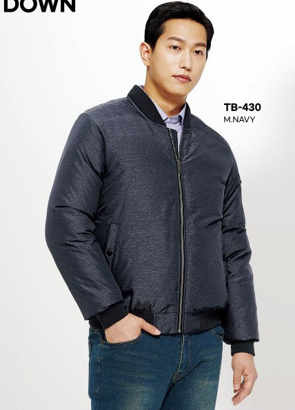 TB-431 멜란지 오리털 블루종, 나이론75%, 폴리25%, M.NAVY, 오리털 충전재, 생활방수, 부드러움