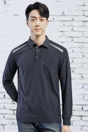 TS – 2102 시원한 냉감성을 그대로 담은 티셔츠  FABRIC  POLYESTER 93% PU 7% (싱글스판) COLOR  DARK NAVY(메란지) SIZE  M,L,XL,2XL,3XL,4XL