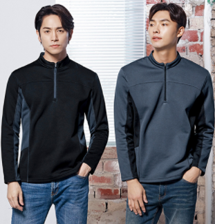 UBS 9501,UBS 9502 좌측 POLYESTER 100% BLACK Size: S / M / L / XL / 2XL / 3XL / 4XL 기모 티셔츠, 우측 POLYESTER 100% GREY Size: S / M / L / XL / 2XL / 3XL / 4XL 기모 티셔츠