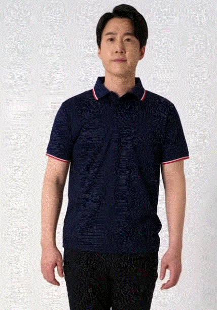 T-02, Polyester 100% (쿨에버)   C O L O R  곤색 (NAVY)   S I Z E  M / L / XL / 2XL / 3XL / 4XL / 5XL ‌ ‌ ‌ ‌- 냉감 소재인 국산 쿨에버 원단을 사용해 착용감이 시원함  - 에리 및 팔 부분 포인트로 마감된 디자인  - 가슴 포켓으로 수납 가능