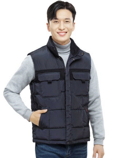 WM–V1402 [특허] WELLON VEST 솜보다 가볍고, 우수한 보온성 신소재웰론,POLYESTER 100% (메모리) COLOR  NAVY SIZE  M, L, XL, 2XL, 3XL, 4XL