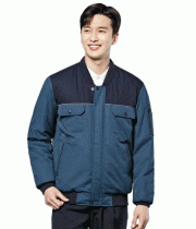 WM–J1704 시보리 점퍼 안전성을 고려한 야광테이프 부착  POLYESTER 65% / RAYON 35% COLOR  DARK GREEN SIZE  S, M, L, XL, 2XL, 3XL, 4XL