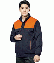 WM–J1004, POLYESTER 65% RAYON 35%(TR) COLOR  NAVY+ORANGE SIZE  M, L, XL, 2XL, 3XL,4XL