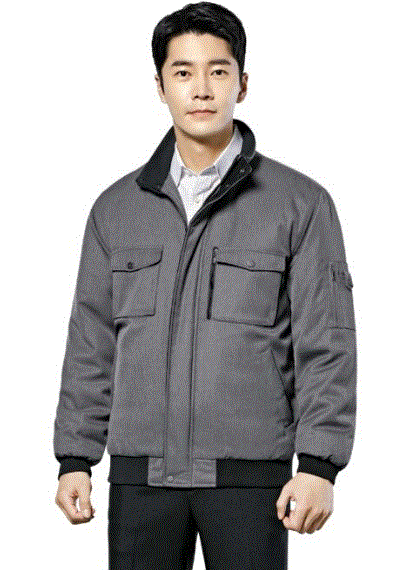 WM–J805, 카라 내부에 보온성 좋은 코듀로이원단 처리, 손목 밑단 시보리 형태, POLYESTER 65% / RAYON 35% (TR MERANGE) COLOR  GREY SIZE  M, L, XL, 2XL, 3XL, 4XL